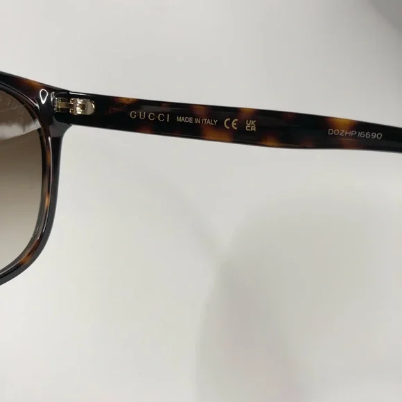 Gucci Authentic Women's Cat-Eye Sunglasses in Tortoise & Havana/Brown ~ BNIB! - Picture 6 of 7